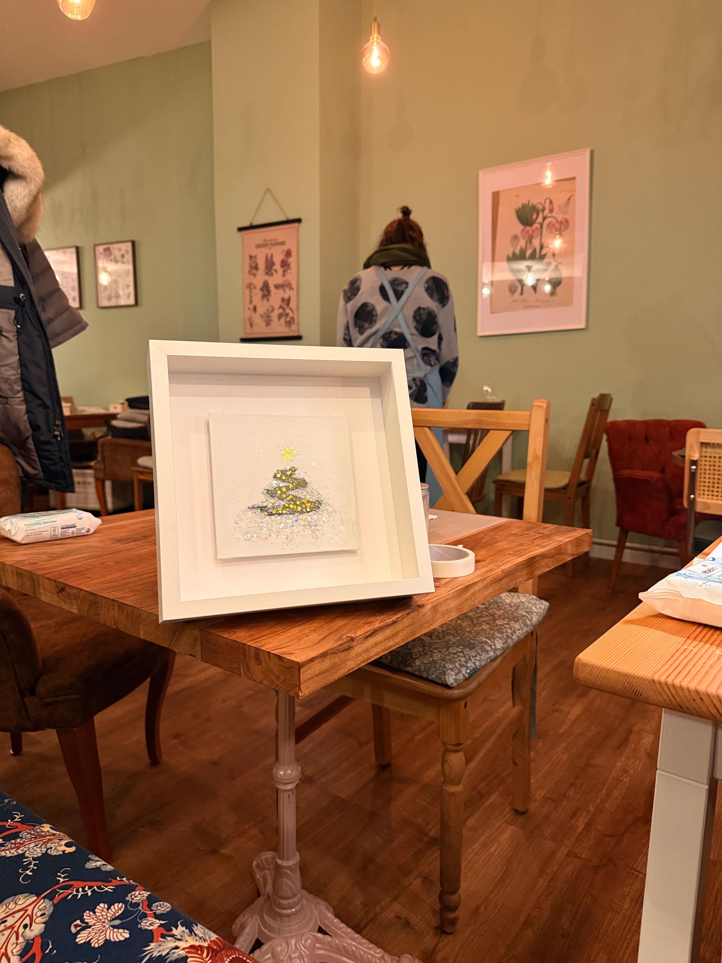 Frankfurt | Goldmotiv auf Leinwand eingerahmt mit Wein & Musik